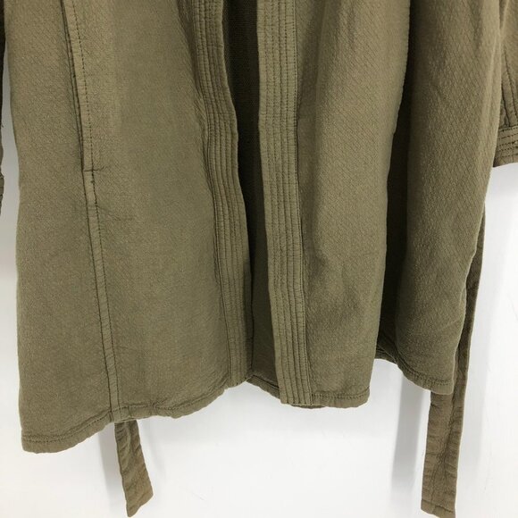 Madewell Olive Green Stitch  Edge Duster Utility Jacket Cardigan tie waist XS - Picture 13 of 16